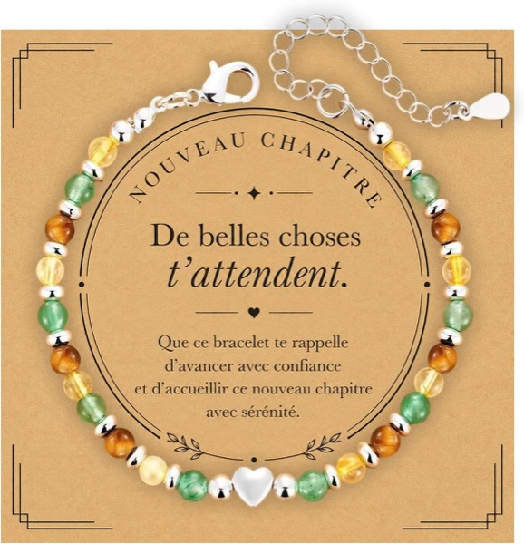 Idée cadeau anniversaire pour une femme : bracelet pierres naturelles, nouveauté Amazon