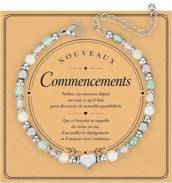 Idée cadeau anniversaire pour une femme : bracelet pierres naturelles, nouveauté Amazon