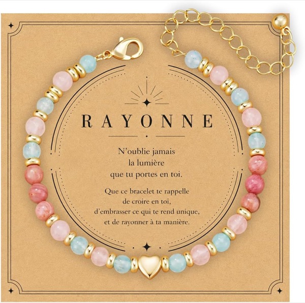 Idée cadeau anniversaire pour femme : bracelet en pierres naturelles, nouveauté Amazon