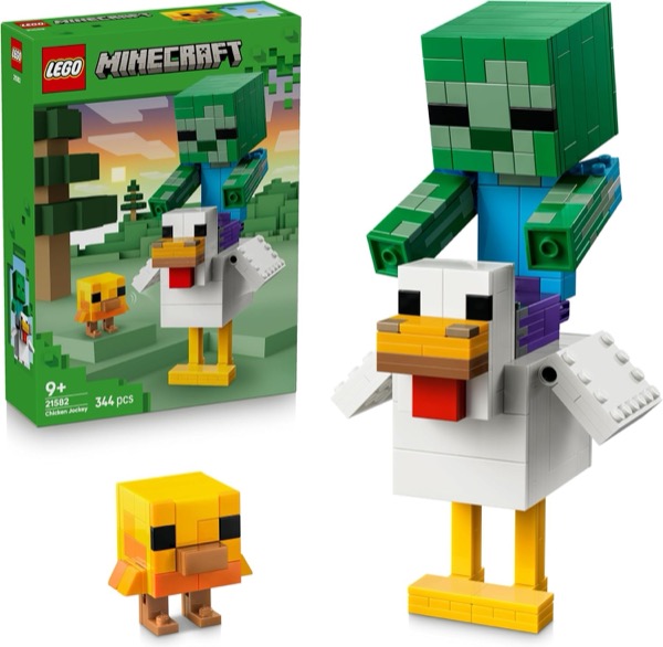 Décorer une chambre thème jeu vidéo : LEGO Minecraft Poule Chevauchée, nouveauté Amazon