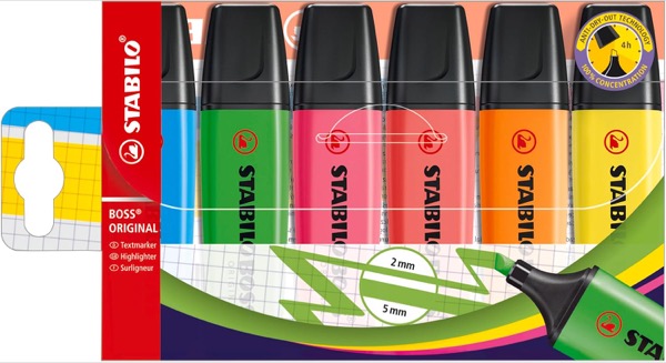 Mieux mémoriser en révisant ses cours : 6 surligneurs fluo Stabilo, nouveauté Amazon
