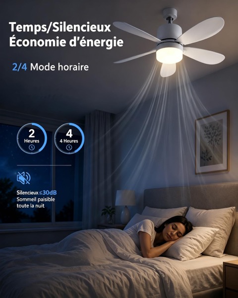 Faire circuler l'air dans un salon : ventilateur de plafond lumineux, nouveauté Amazon